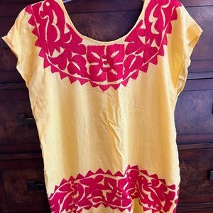 HANDMADE bright festive Boho blouse- M